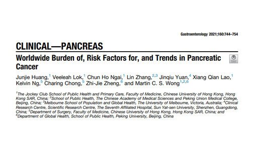 Worldwide trends of pancreatic cancer