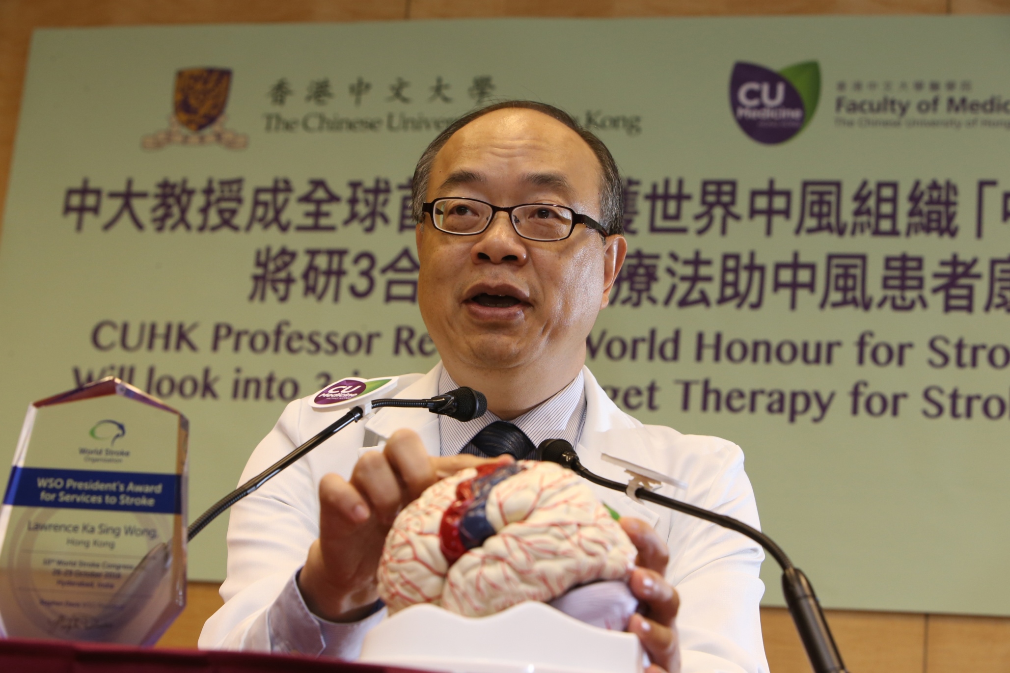 Prof. Lawrence Ka Sing WONG explains ‘PMS’ can help on the recovery of motor function of the disabled upper limb after stroke by blood flow augmentation to the brain and stimulation of surviving brain cells.