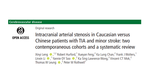 Intracranial arterial stenosis in Caucasians versus Asians