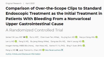 Comparison of Over-the-Scope Clips to Standard Endoscopic Treatment