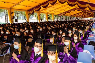 Over 1,700 graduates, families and friends, and Faculty members attended the Ceremony. The University Mall was once again filled to capacity