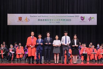 Group photo of student awardees of Medicine session on stage