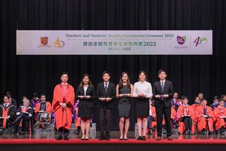 Group photo of student awardees of Medicine session on stage