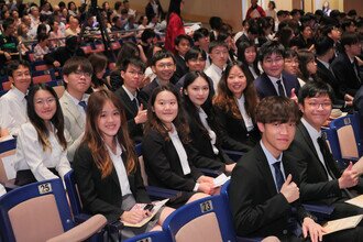 Group photo of students before the ceremony