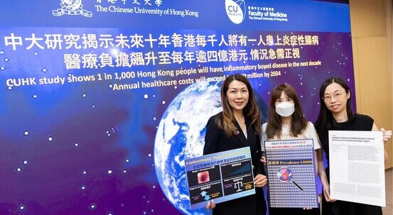 CUHK study shows 1 in 1,000 Hong Kong people will have inflammatory bowel disease in the next decade Annual healthcare costs will exceed HK$400 million by 2034