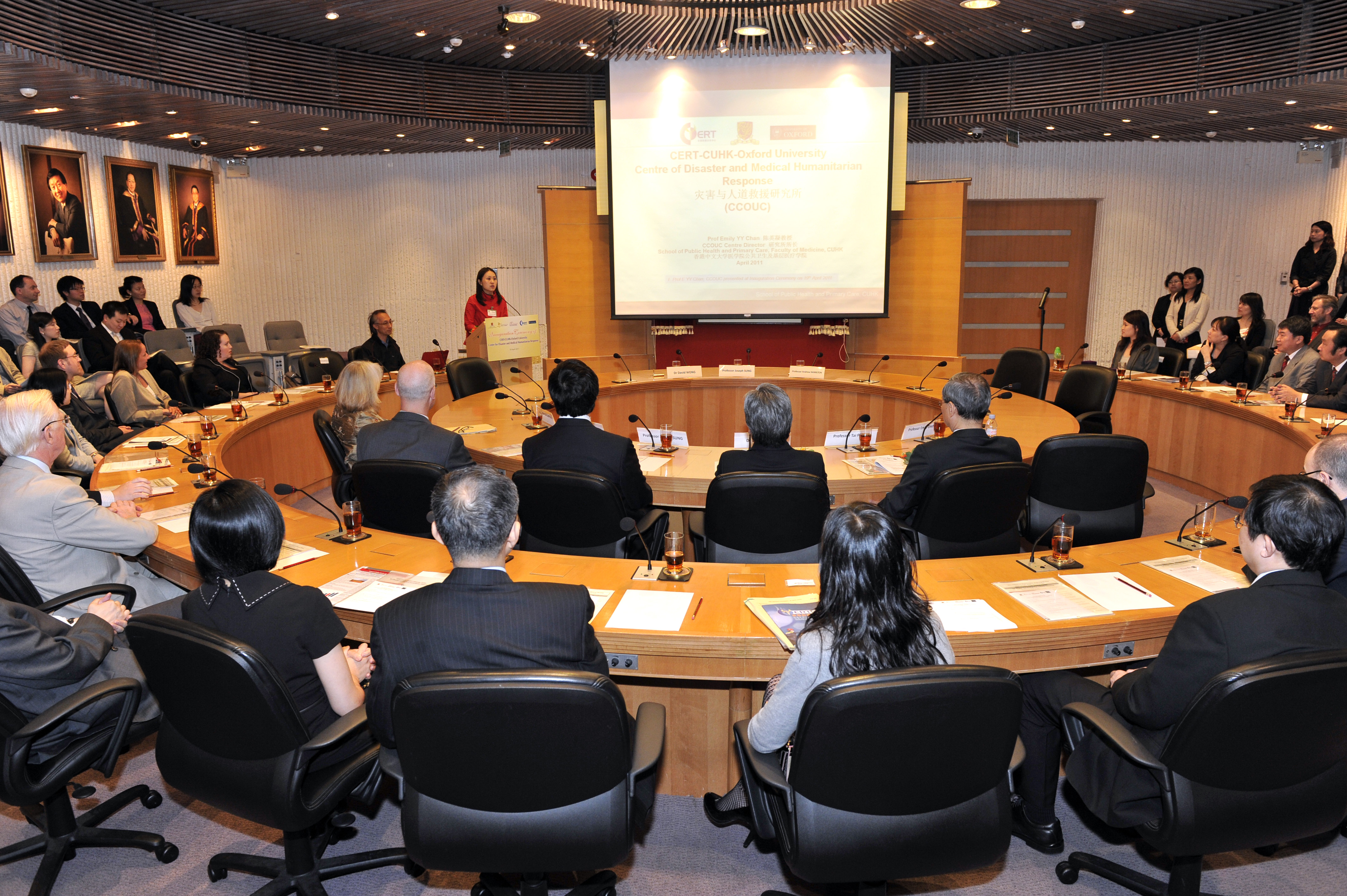 Prof. Emily CHAN, Director of CCOUC, gives an introduction of the CCOUC