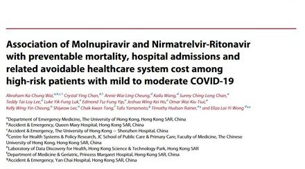CUHK-HKU collaborative study finds about 80% lower risk of death among COVID-19 inpatients prescribed oral medication and the risk of hospital admission in outpatients is significantly reduced by nearly 90%