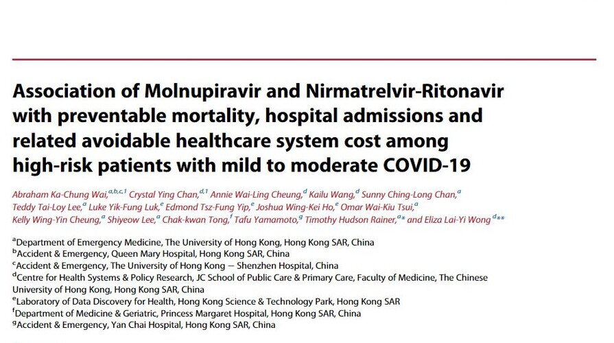 CUHK-HKU collaborative study finds about 80% lower risk of death among COVID-19 inpatients prescribed oral medication and the risk of hospital admission in outpatients is significantly reduced by nearly 90%