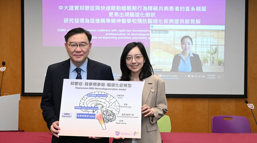 CUHK confirms depression sufferers with rapid eye movement sleep behaviour disorder harbour familial predisposition to neurodegeneration Provides new insights on improving precision psychiatry and preventing neurodegeneration