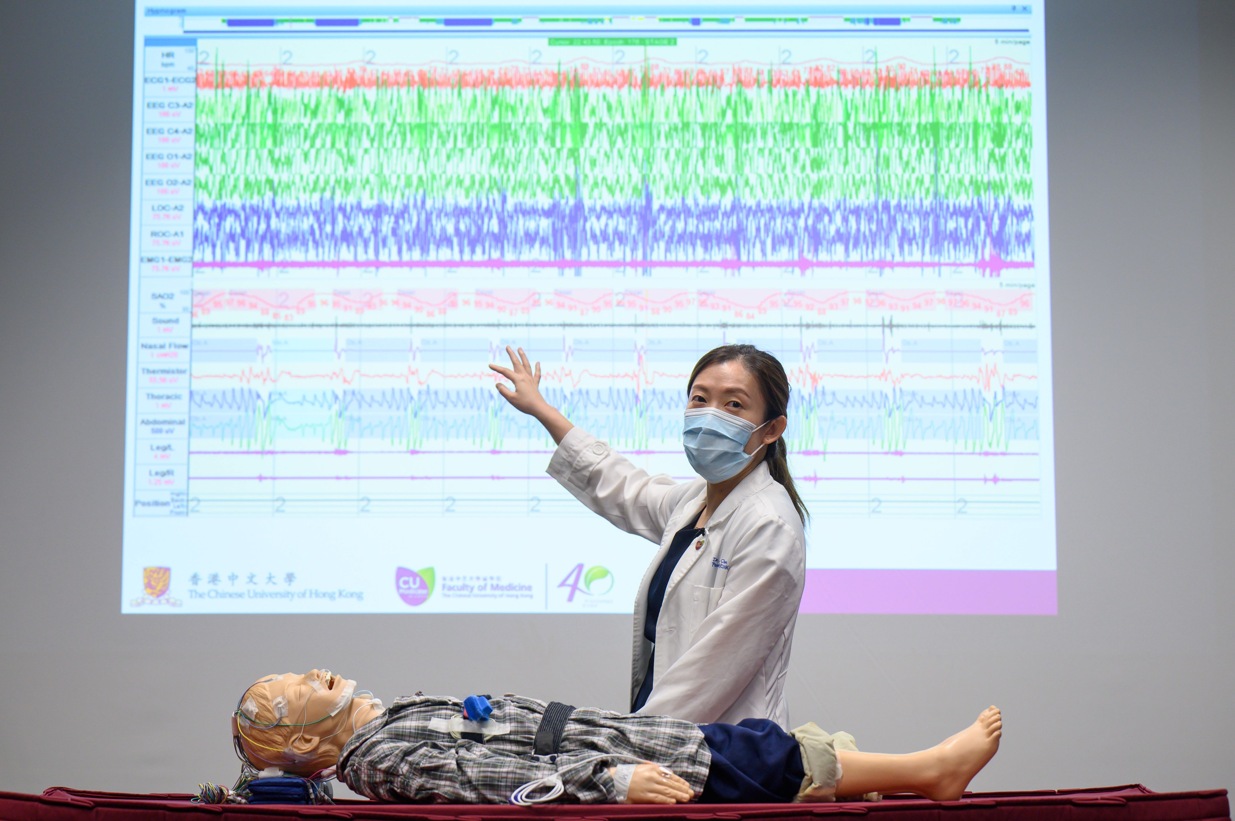 Dr Kate Chan explains that sleep tests measure different indicators of children, such as electrical activity in the brain (electroencephalogram), snoring, 24-hour blood pressure and respiratory flow rate.