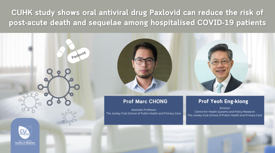CUHK study shows oral antiviral drug Paxlovid can reduce the risk of post-acute death and sequelae among hospitalised COVID-19 patients 