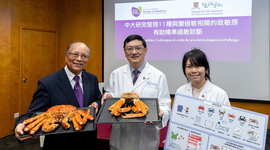 CUHK study identifies 11 allergens in crabs for precision diagnosis of allergy and discovers a new allergen for king crab, which is not a “true crab”
