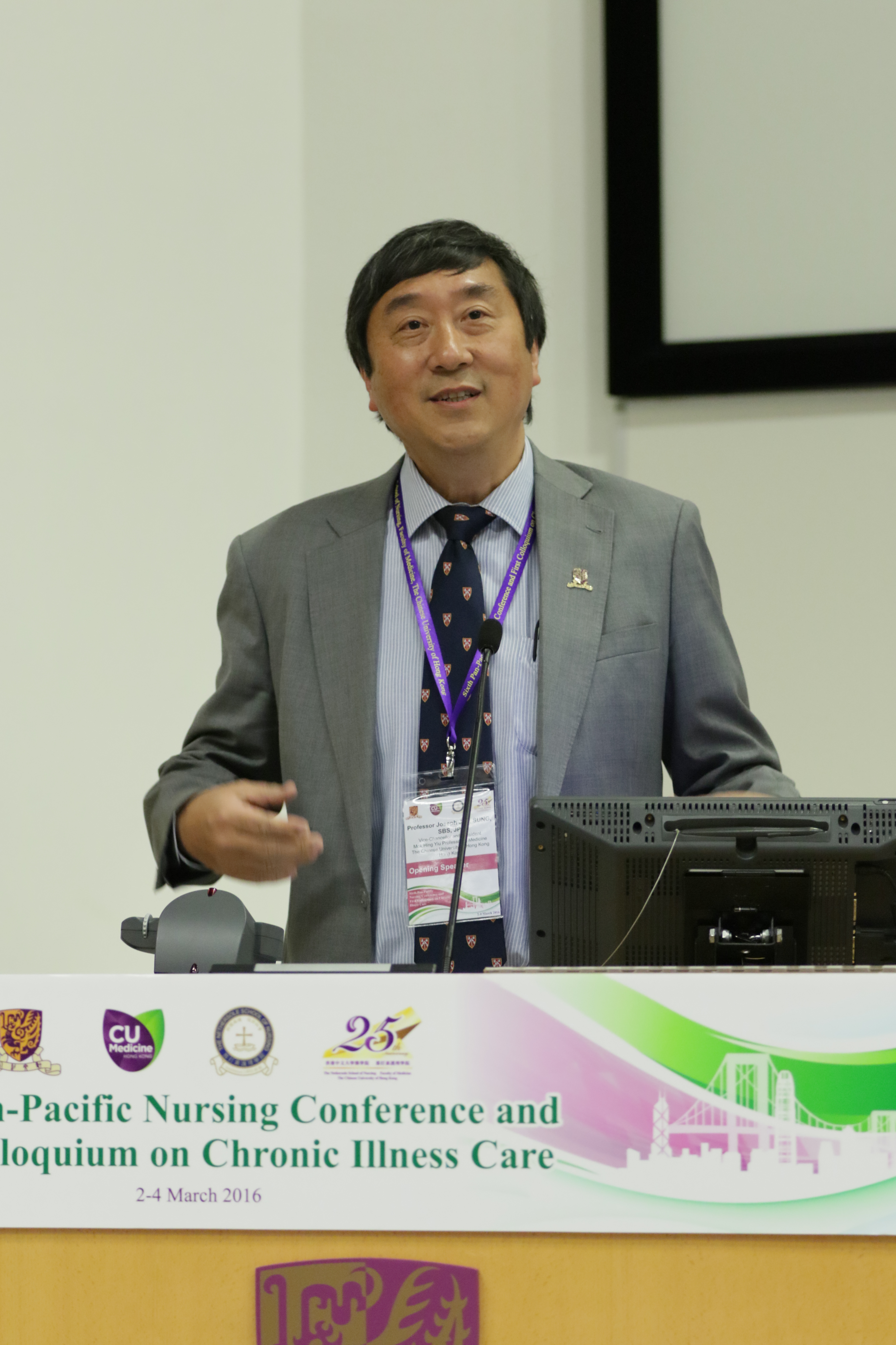 Prof. Joseph Sung delivers an opening address