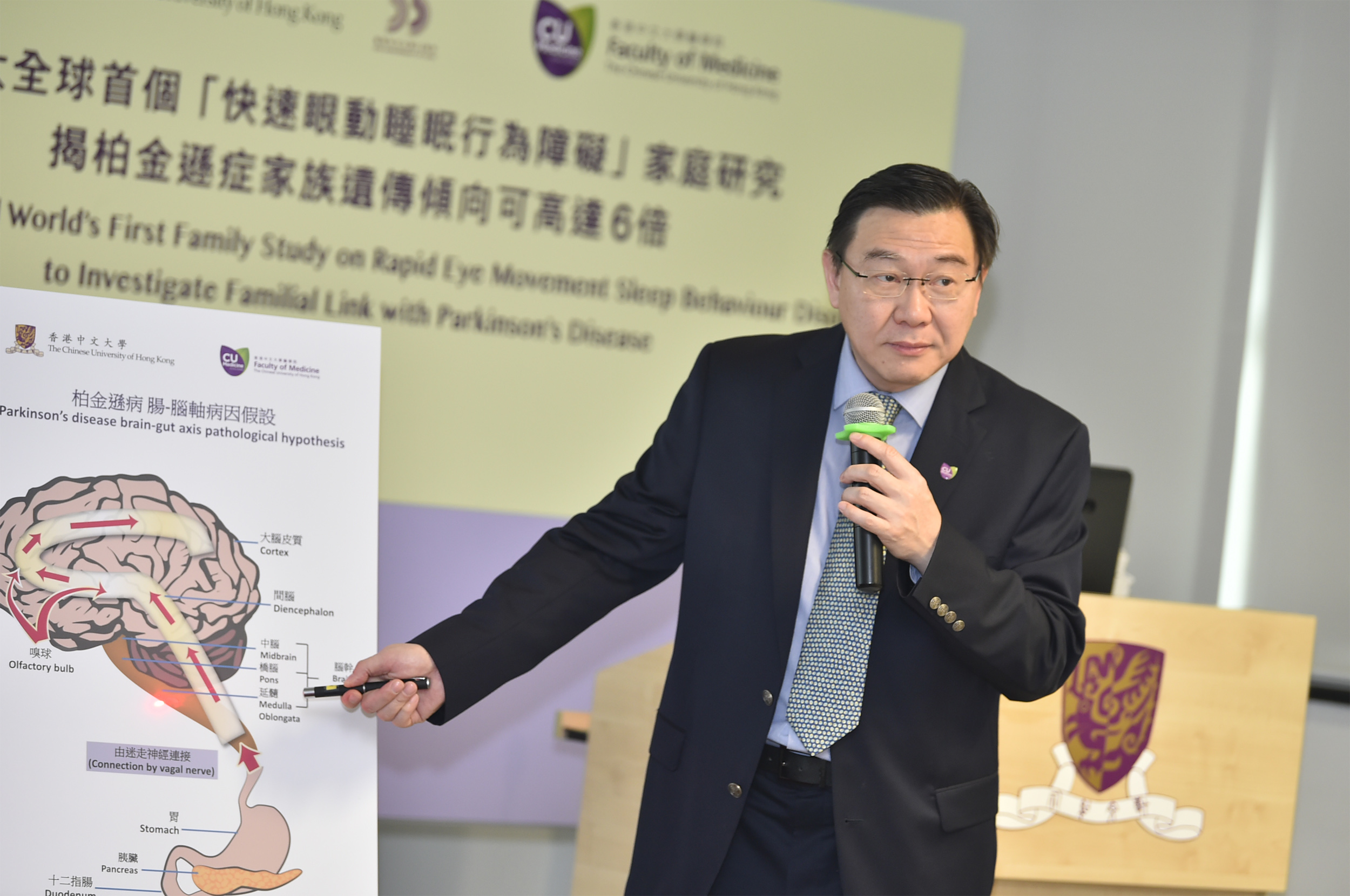 Professor Yun Kwok WING of Department of Psychiatry says gut microbiome in the gut may be the root of Parkinson’s disease.